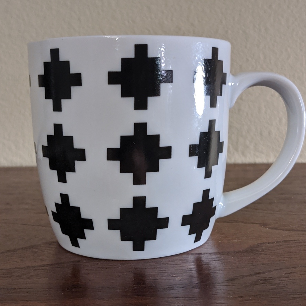 Geometric Black White Design Mug Rare